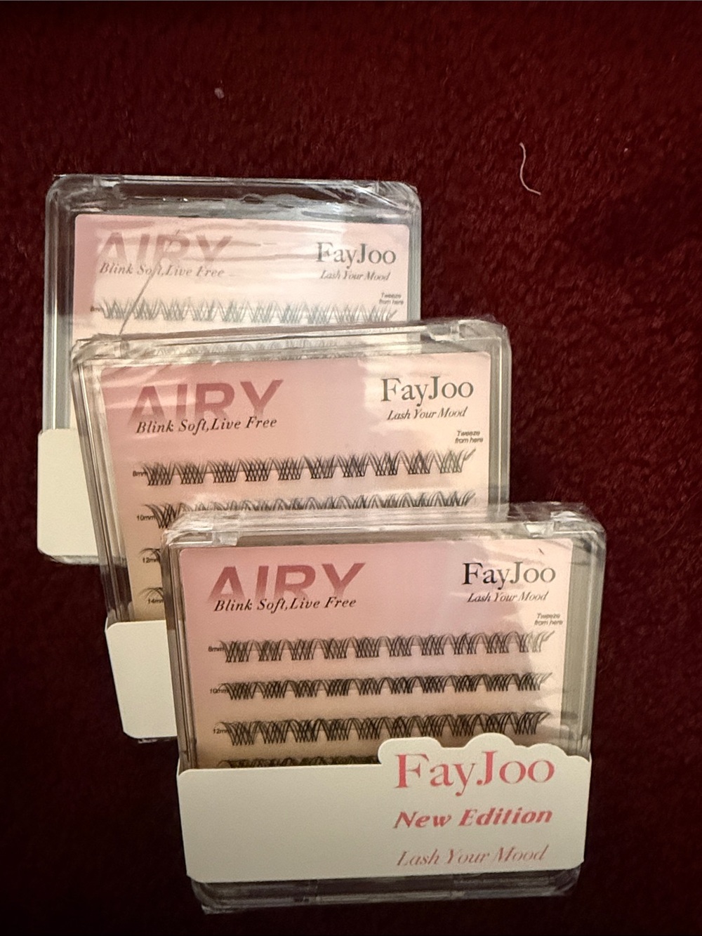 Set of 3 AIRY Pink Lash Clusters - Soft Natural Look